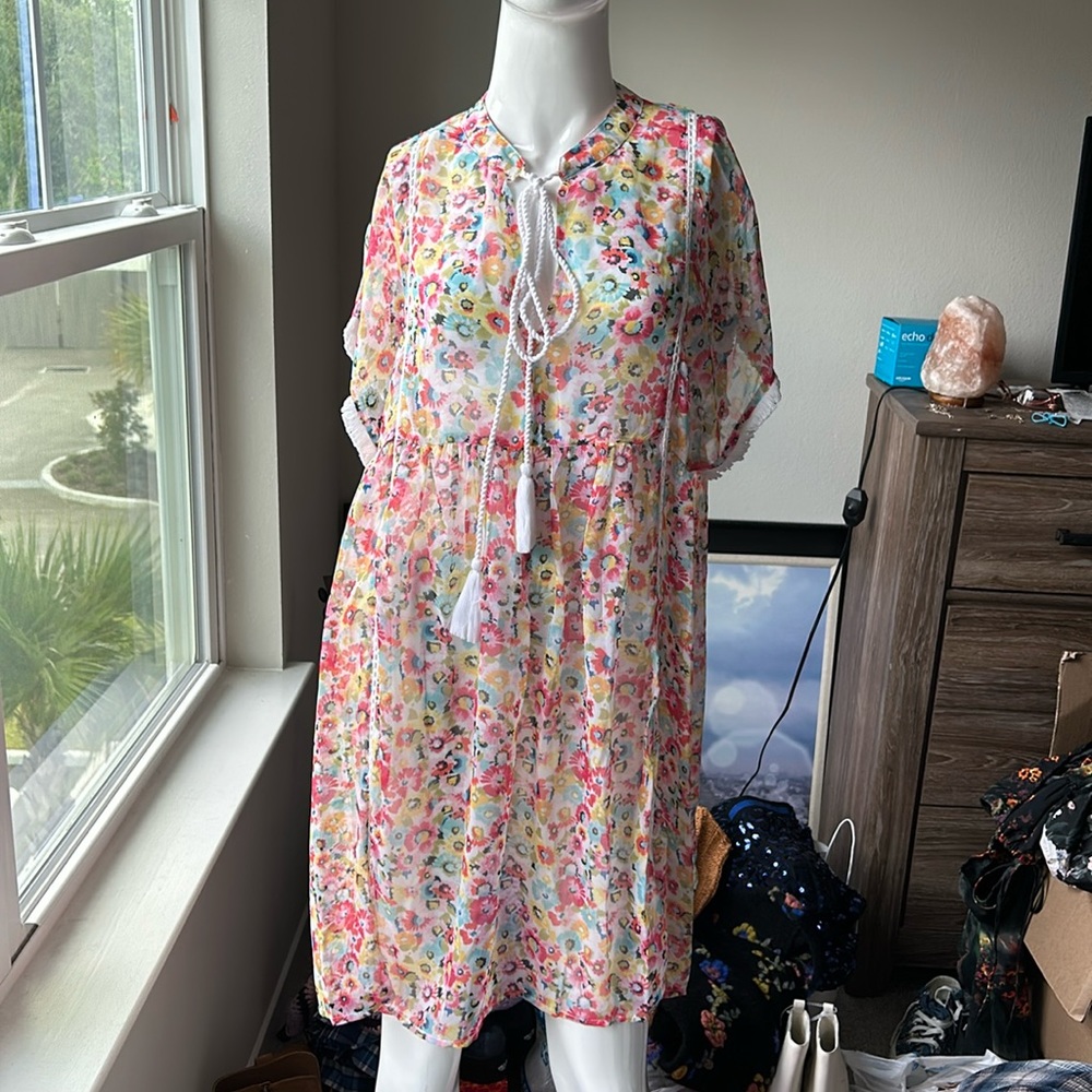 BLEU ROD BEATTIE SWIM COVERUP DRESS TOP SIZE S MSRP $89.00 NWT